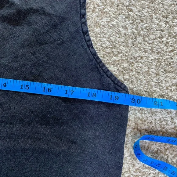 Cut Loose Linen Sleeveless Top, Size XL, Black, Classic, Lightweight, Lagenlook - Picture 3 of 5